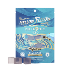 Microdose M - Fusions Gummies - Delta 9 THC + CBD 8ct 80mg - Blue Razz - Mellow Fellow