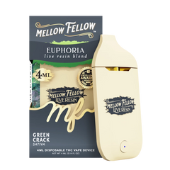 Euphoria Blend 4ml Live Resin Disposable Vape - Green Crack (Sativa) - Mellow Fellow