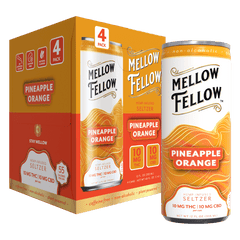 Delta 9 THC + CBD Seltzer Beverage 20MG - Pineapple Orange 4 Pack - Mellow Fellow