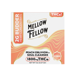 THCa 2g Budder Jar - Peach Oblivion x Soul Cleanser (Hybrid) - Mellow Fellow