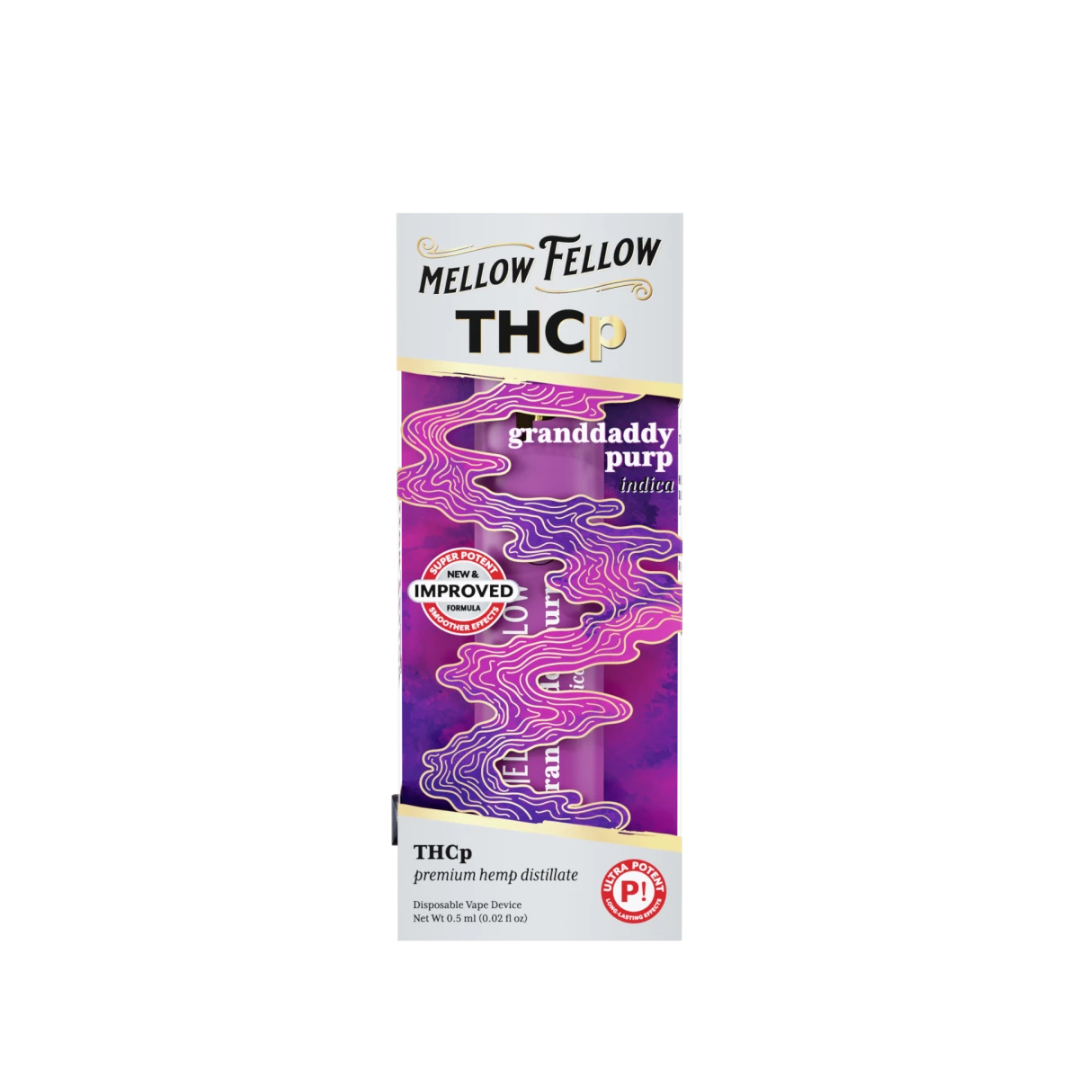 THCp 0.5g Disposable Vape - Granddaddy Purp (Indica)