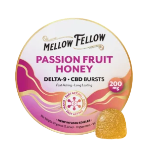 Delta 9 THC CBD Burst Nano Gummies 200mg - Passion Fruit Honey