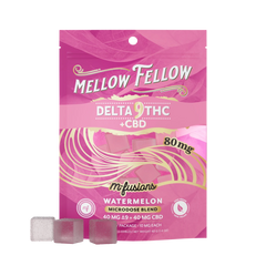 Microdose M - Fusions Gummies - Delta 9 THC + CBD 8ct 80mg - Watermelon - Mellow Fellow