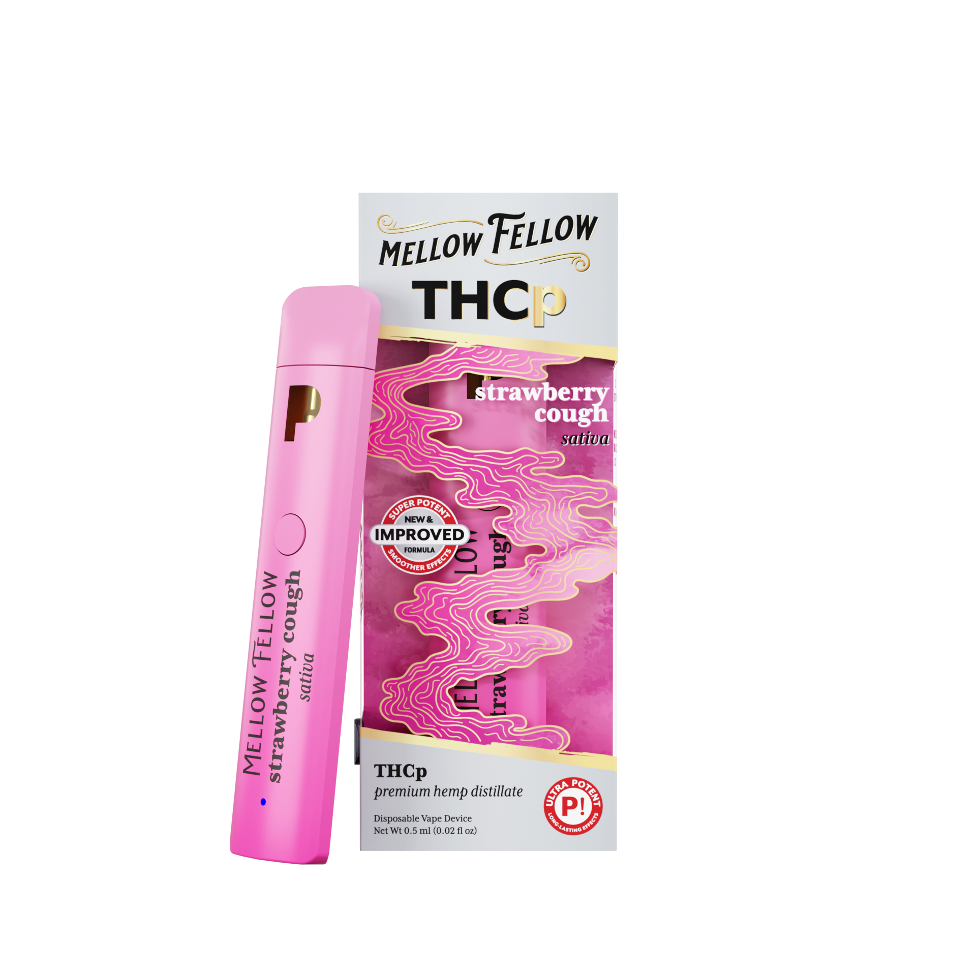 Mellow Fellow THCp Strawberry Cough Premium Noid Disposable