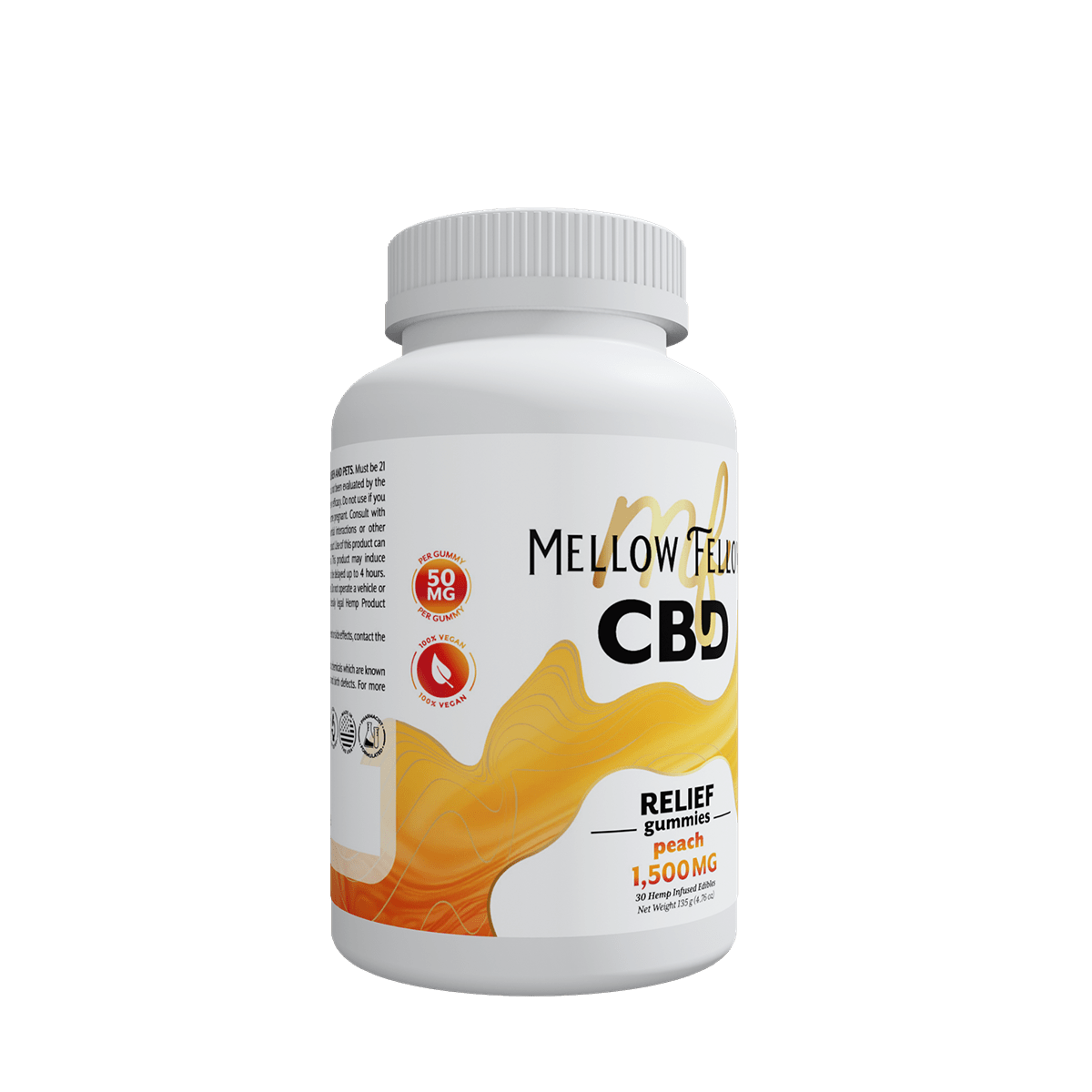 Relief CBD Gummies - 1500mg - Peach - Image 3