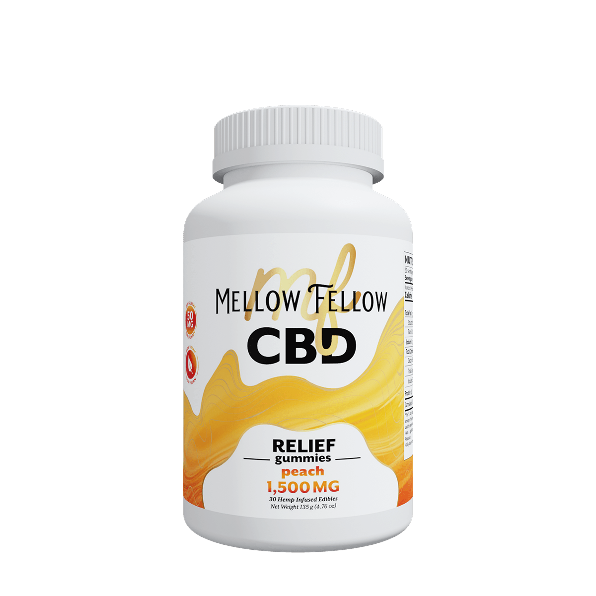 Relief CBD Gummies - 1500mg - Peach - Image 2
