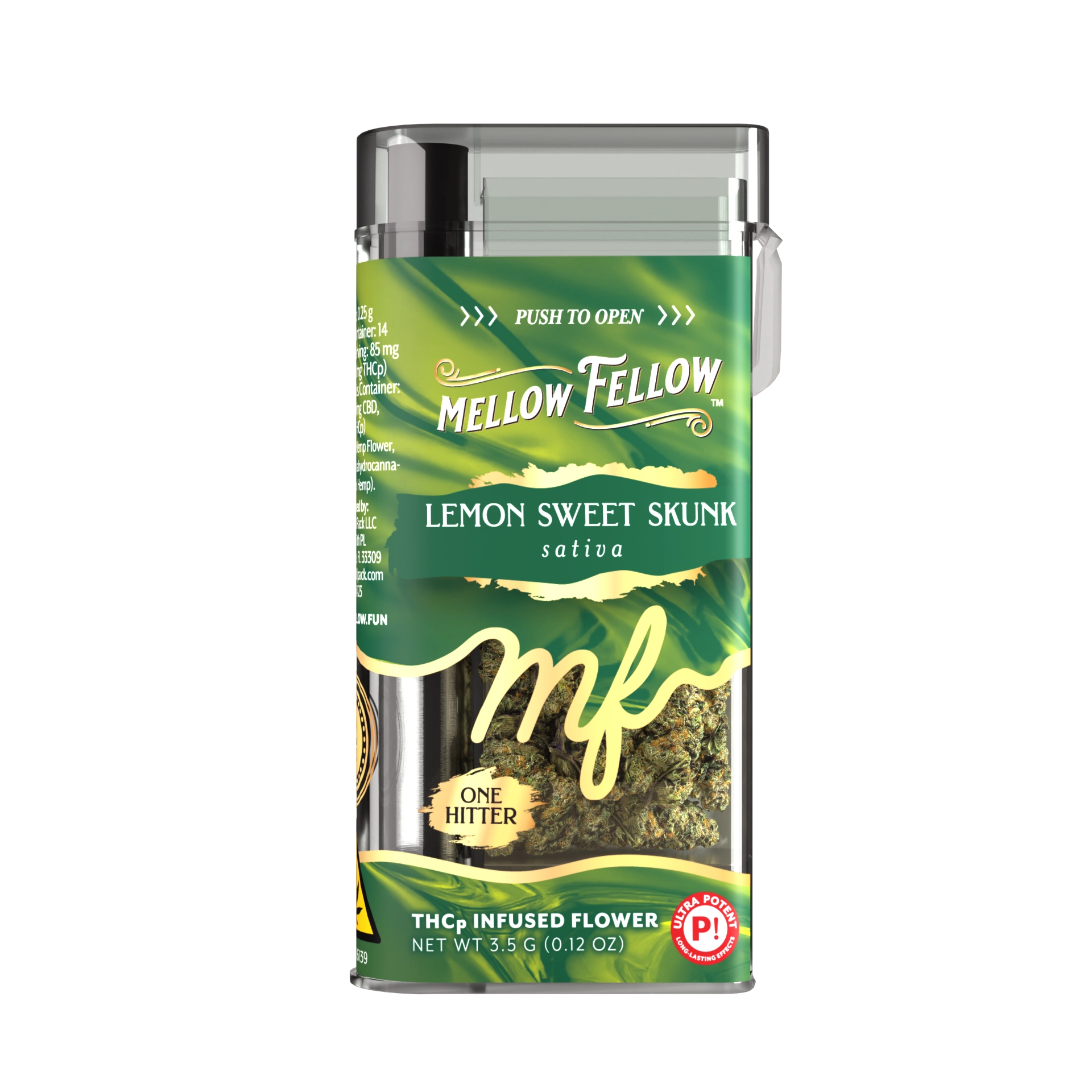 THCp Flower 3.5g Exotic Jar + One Hitter - Lemon Sweet Skunk (Sativa) - Image 3