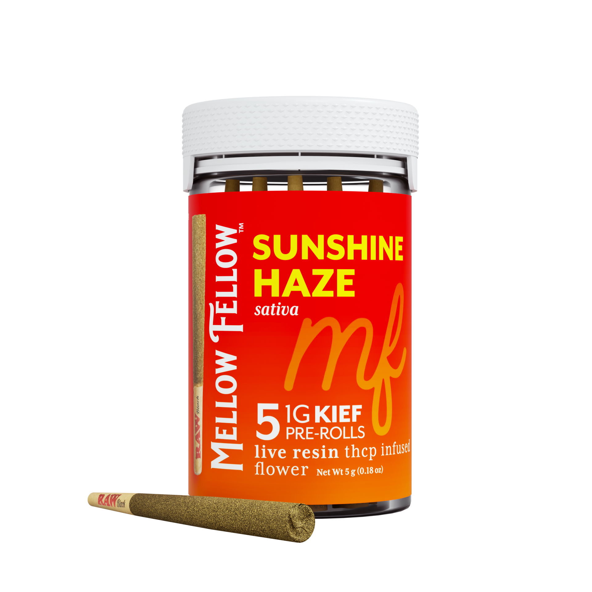 THCp 5pc 1g Kief Prerolled Joints - Sunshine Haze (Sativa)