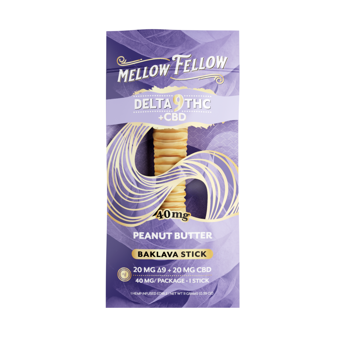 Delta 9 THC + CBD Baklava Stick - Peanut Butter 40mg