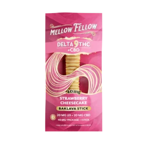 Delta 9 THC + CBD Baklava Stick - Strawberry Cheesecake 40mg