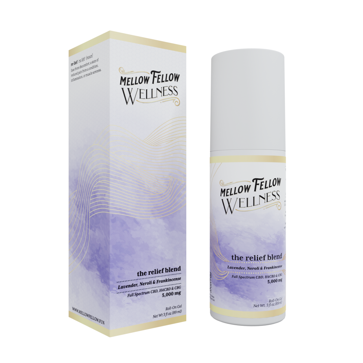 Wellness Roll On Gel - The Relief Blend - Lavender, Neroli + Frankincense - 5000mg