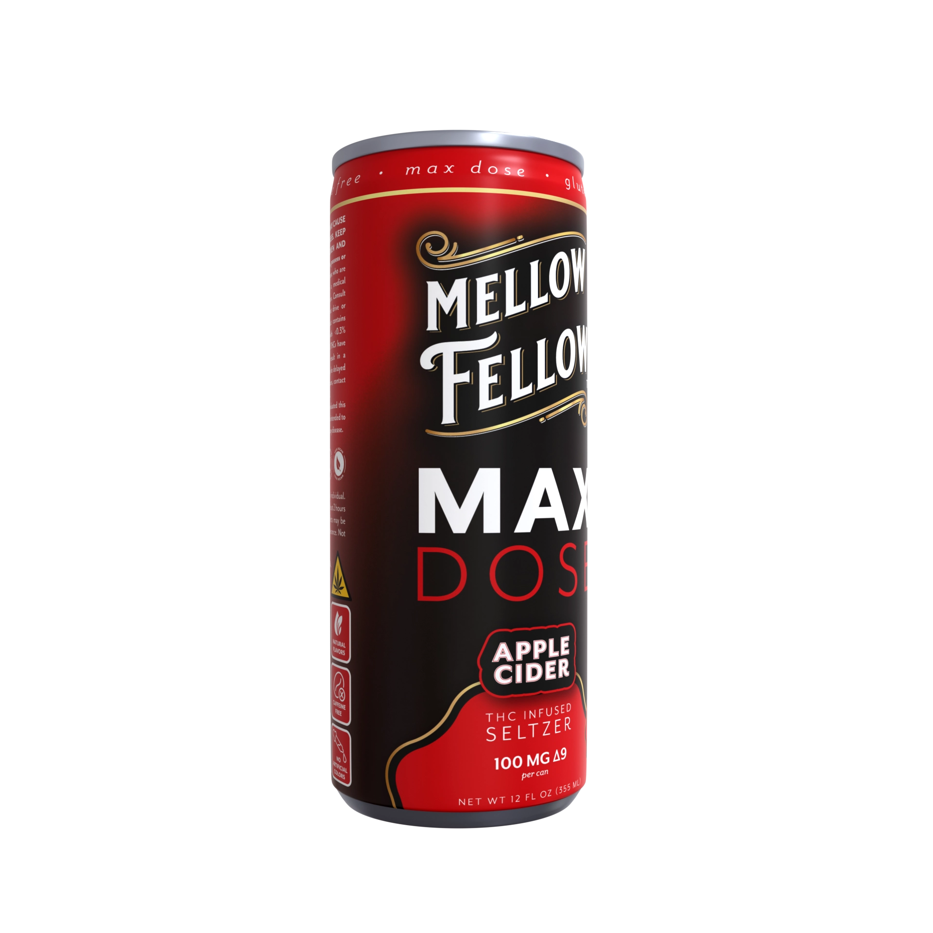 Max Dose Delta 9 THC Seltzer Beverage 100mg – Apple Cider - Image 2