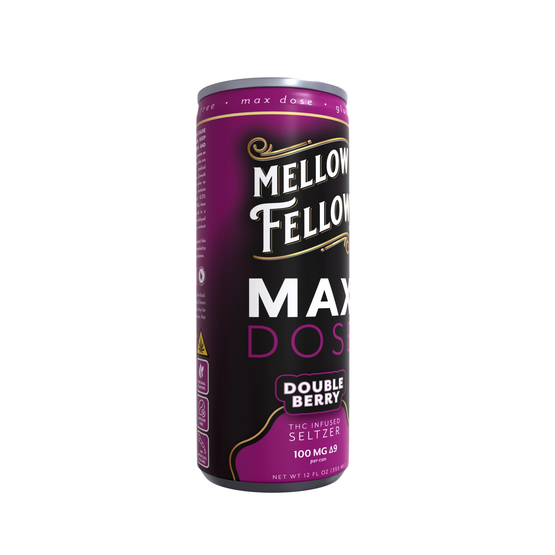 Max Dose Delta 9 THC Seltzer Beverage 100mg – Double Berry - Image 2