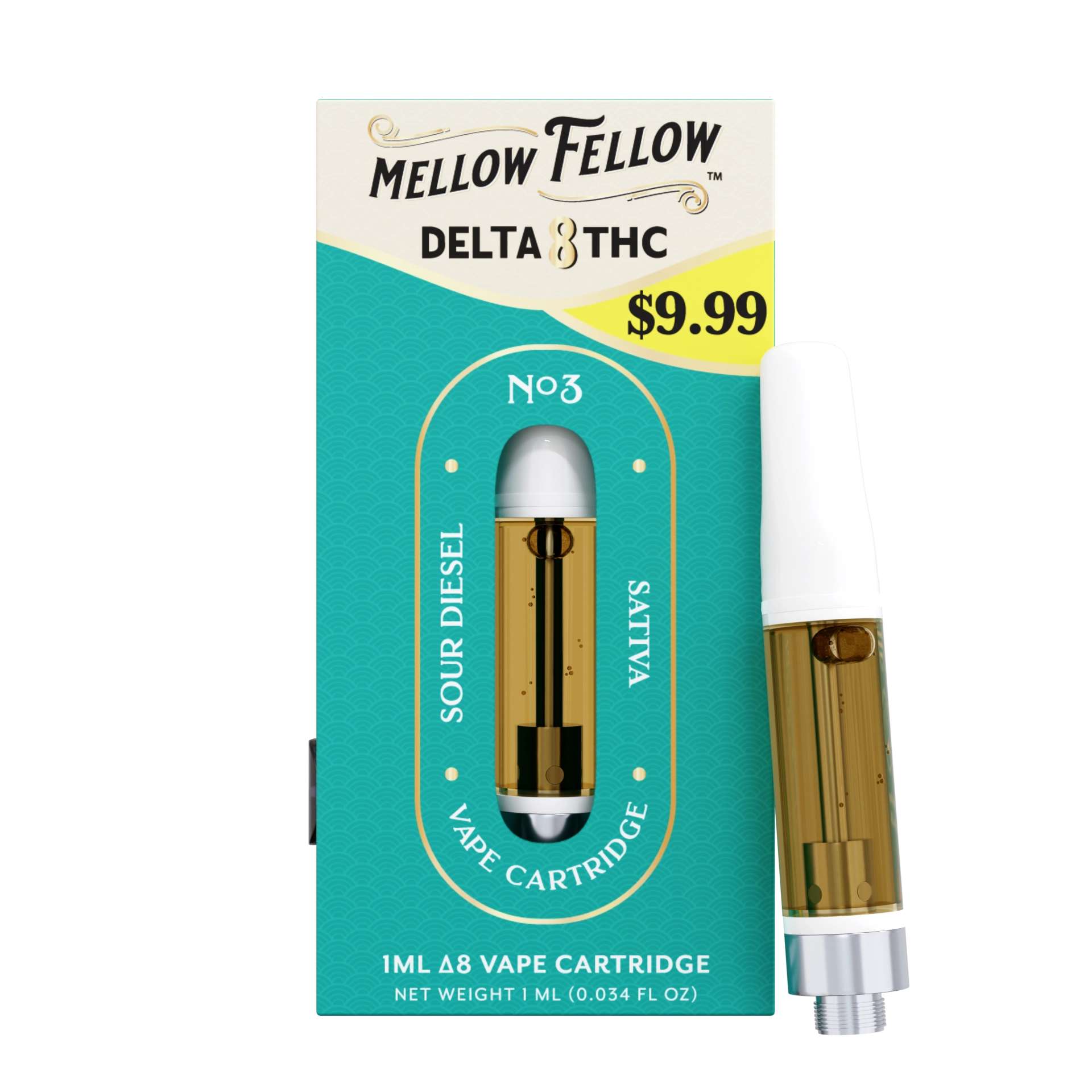 Delta 8 1ml Vape Cartridge - Sour Diesel (Sativa)