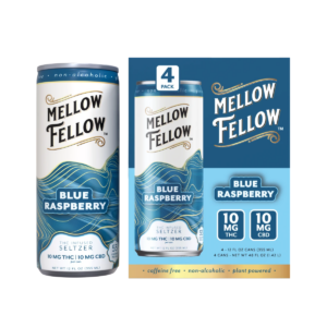 Delta 9 THC + CBD Seltzer Beverage 20MG - Blue Raspberry 4 Pack