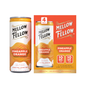 Delta 9 THC + CBD Seltzer Beverage 20MG - Pineapple Orange 4 Pack