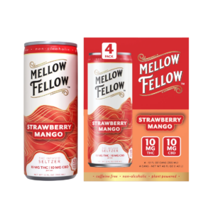 Delta 9 THC + CBD Seltzer Beverage 20MG - Strawberry Mango 4 Pack