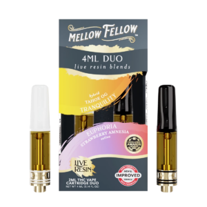 Euphoria - Strawberry Amnesia (Sativa) & Tranquility - Tahoe OG (Hybrid) - Live Resin 4ml Vape Cart Duo