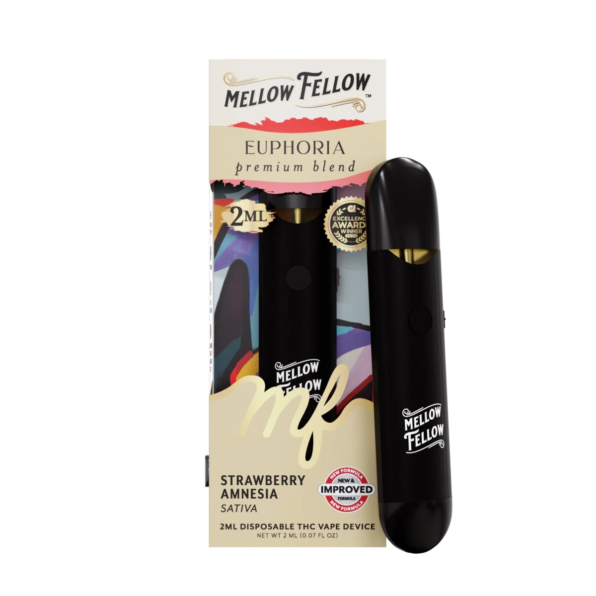 Euphoria Blend 2ml Disposable Vape - Strawberry Amnesia (Sativa)
