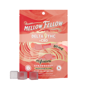 Microdose M-Fusions Gummies – Delta 9 THC + CBD 8ct 80mg – Strawberry